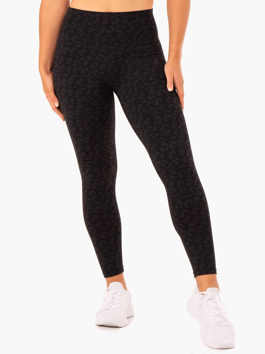 Ryderwear Hybrid Hel Längd Leggings - Svart Leopard