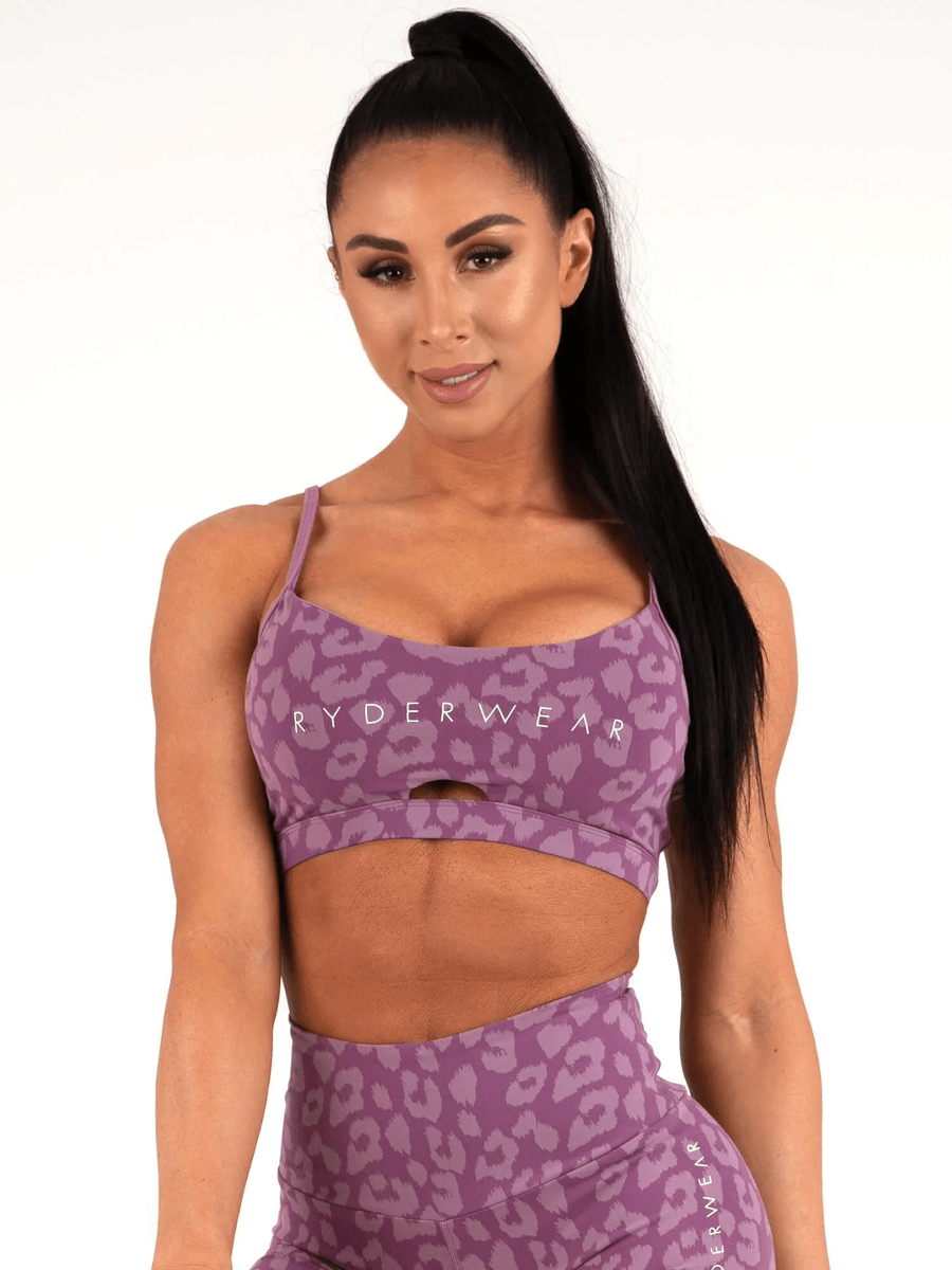 Ryderwear Animal Sports Bra - Leopard Purple