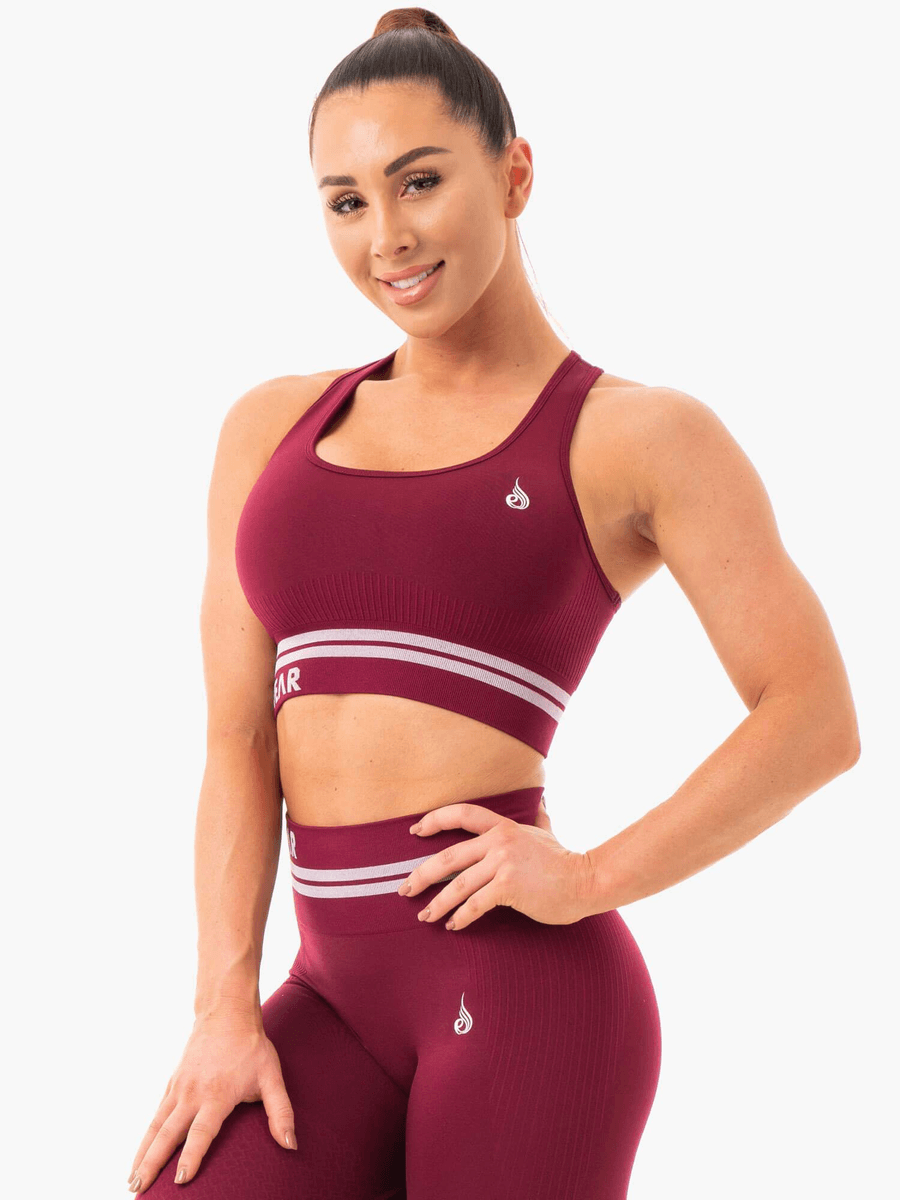 Ryderwear Freestyle Seamless Longline Sports Bra - Burgundy