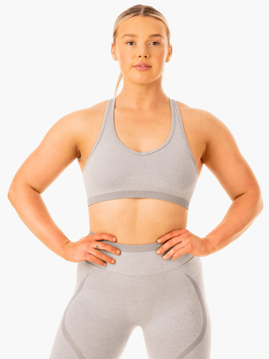 Ryderwear Excel Seamless Sports Bra - Grey Marl