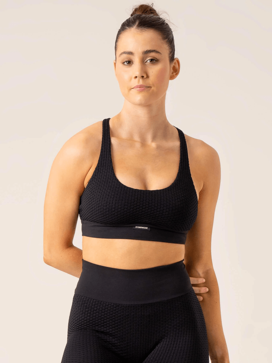 Ryderwear Honeycomb Seamless Sports Bra - Black