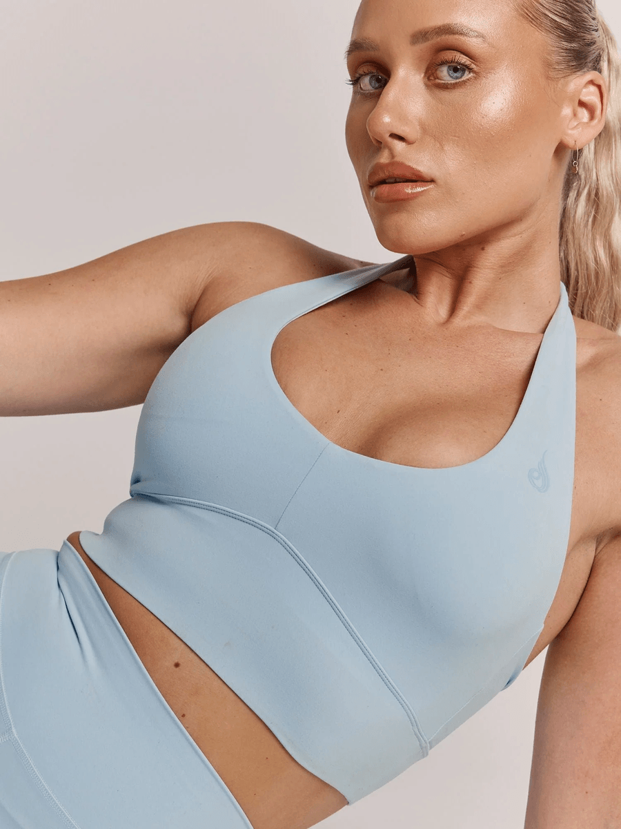 Ryderwear NKD Arch Halter Sports Bra - Baby Blue