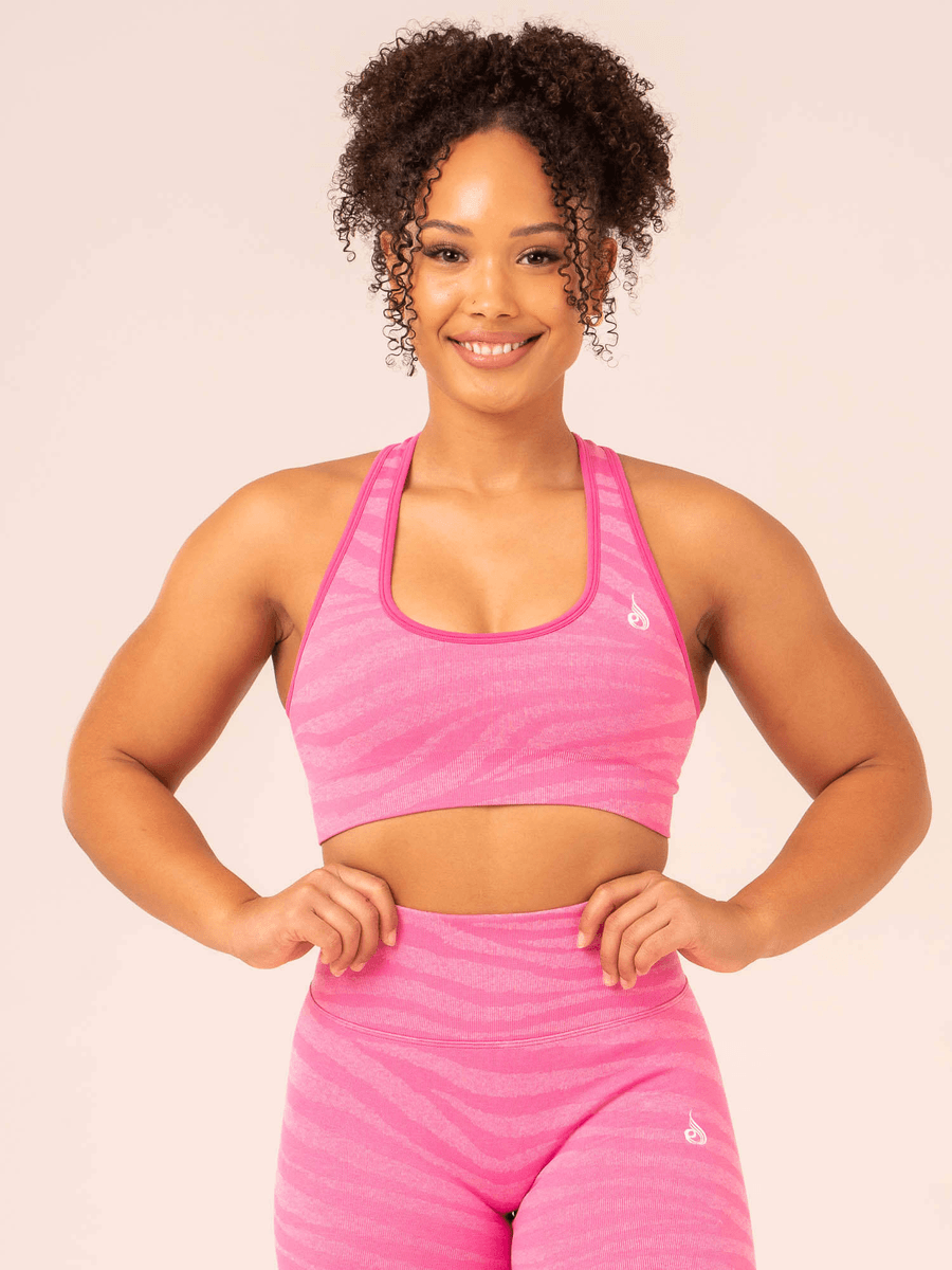 Ryderwear Zebra Seamless Sports Bra - Pink Zebra
