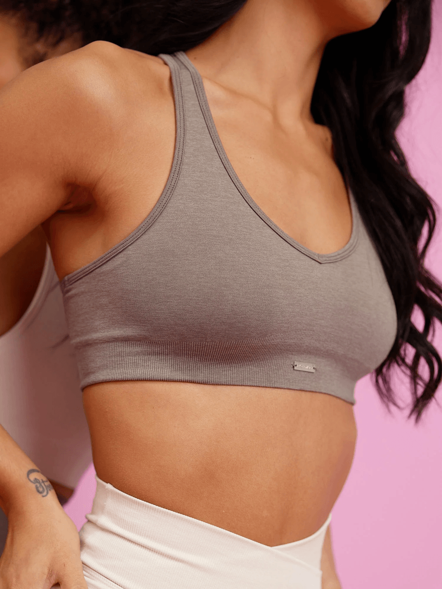 Ryderwear Focus Seamless Sports Bra - Taupe Marl