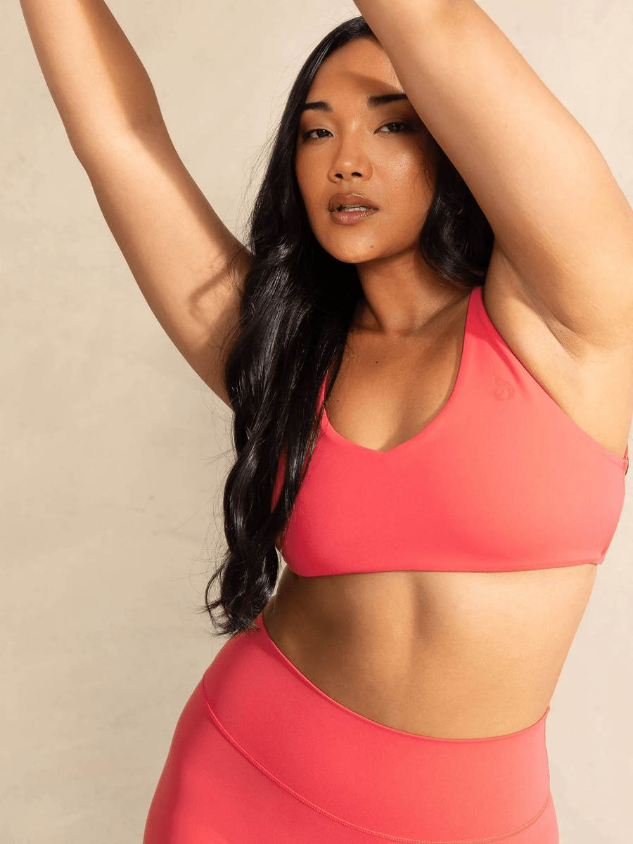 Ryderwear Nkd Embody スポーツ クロップ - ネオン サーモン