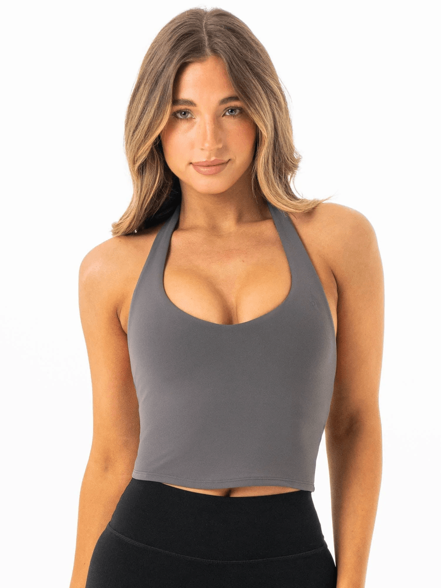 Ryderwear Nkd Halter Shelf Tank - Carbón