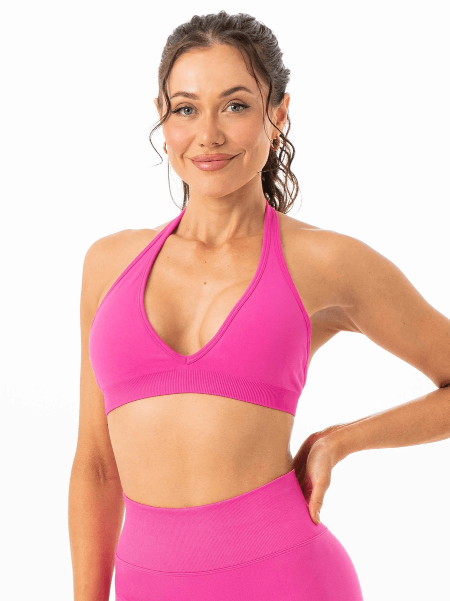 Ryderwear Sculpt Seamless Halterneck Bh - Hot Pink