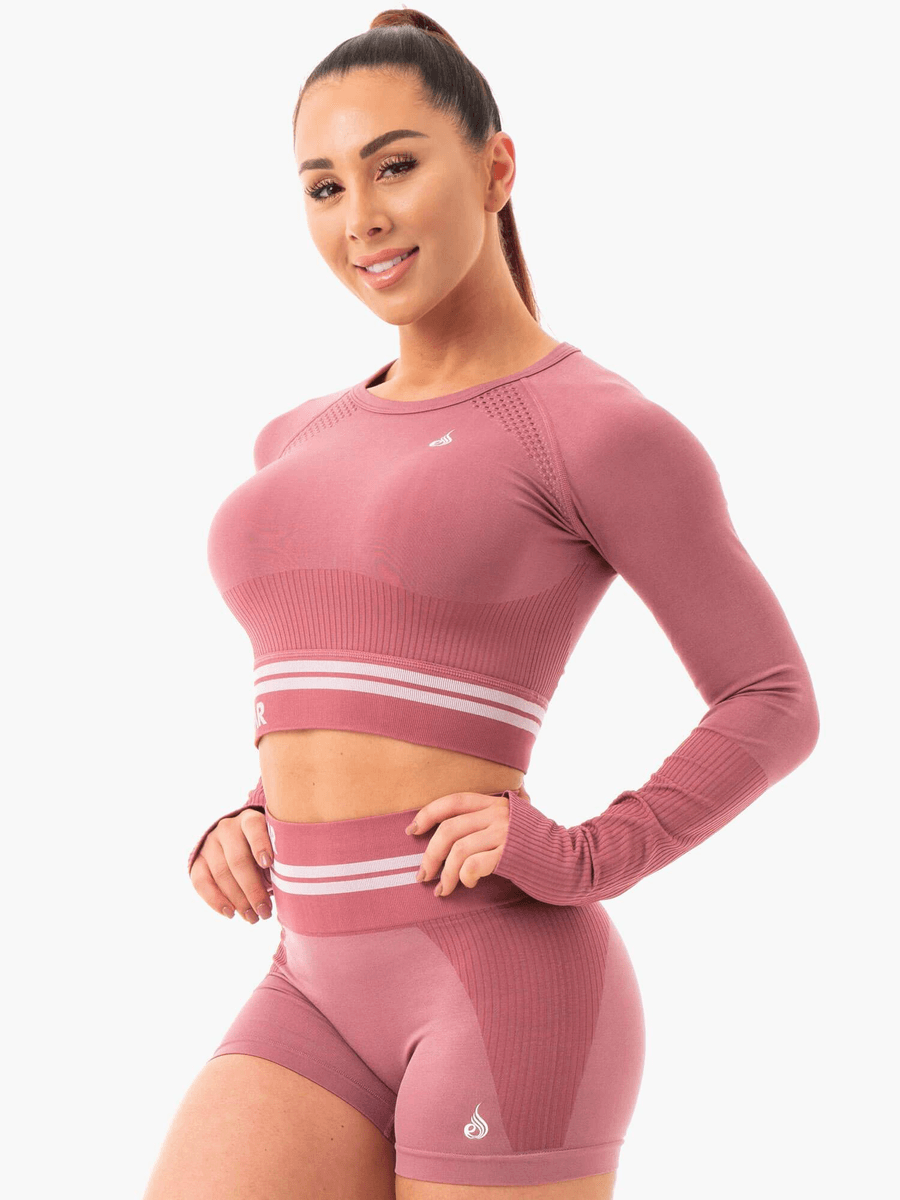 Ryderwear Freestyle Seamless Long Sleeve Crop - Dusty Pink