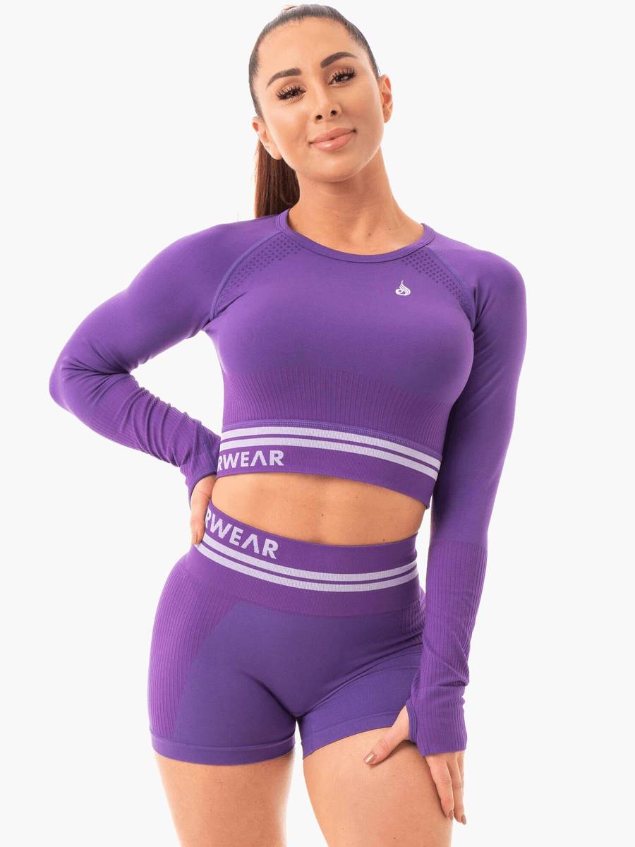 Ryderwear Freestyle Seamless Long Sleeve Crop - Purple