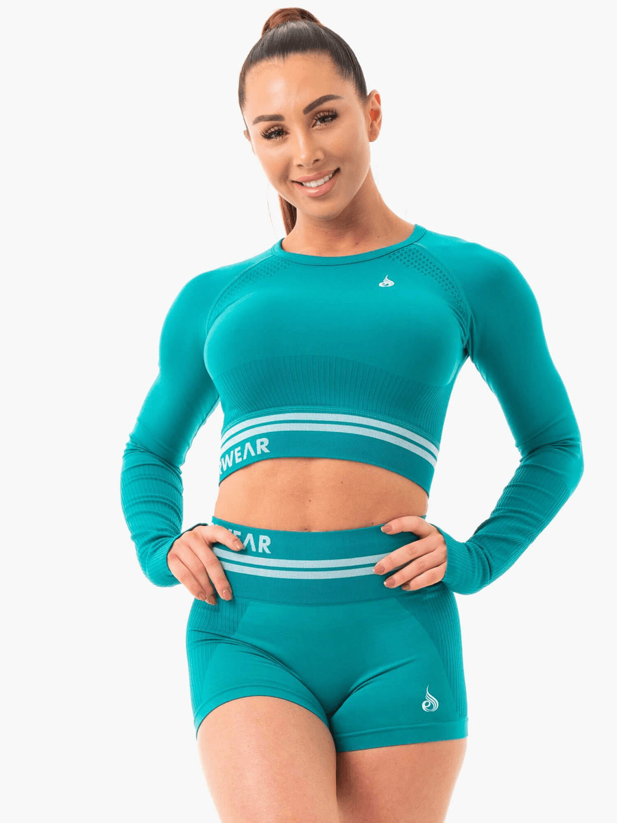 Ryderwear Freestyle Seamless Long Sleeve Crop - Teal