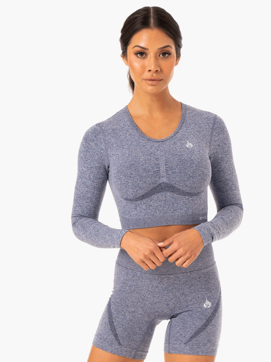 Ryderwear Staples Seamless Long Sleeve Top - Navy Marl