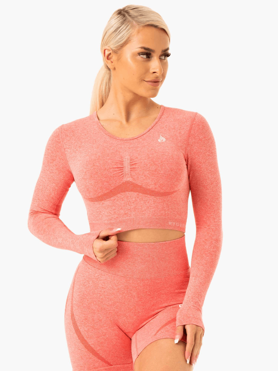 Ryderwear Staples Seamless Long Sleeve Top - Peach Marl
