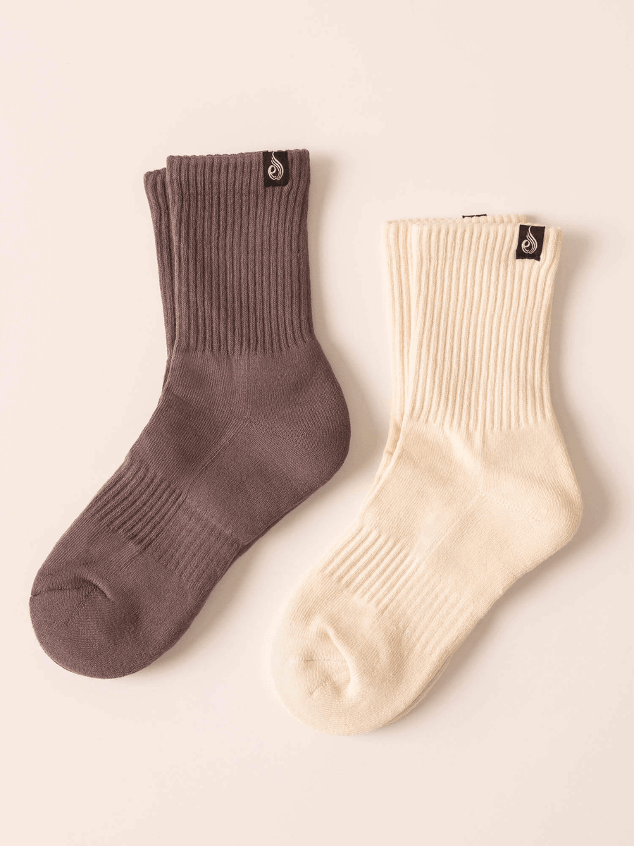 Ryderwear Crew Socks - Vanilla/Taupe