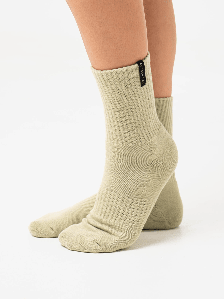 Ryderwear Crew Socks - Matcha Stonewash