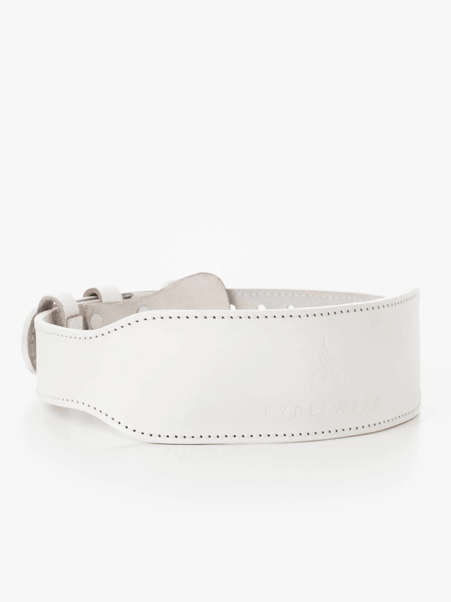 Ryderwear Leather Lifting Belt - Matte White