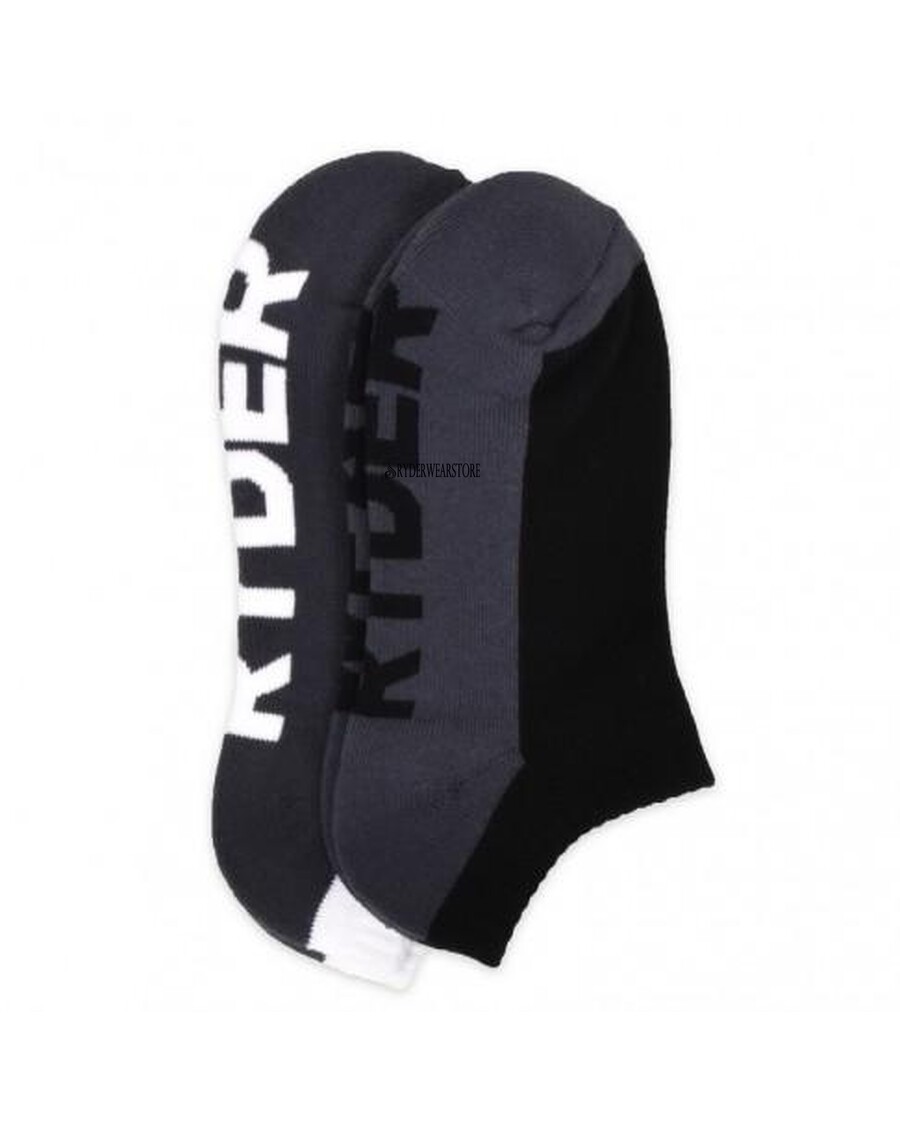 Ryderwear Mens Socks 2 Pack - Black/Grey and White/Grey