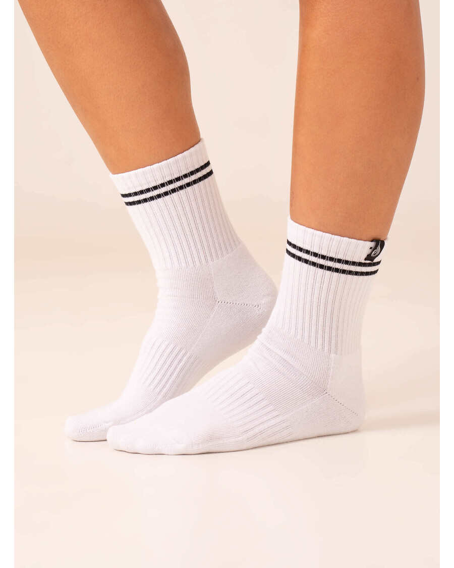 Ryderwear Stripe Crew Socks - White/Green