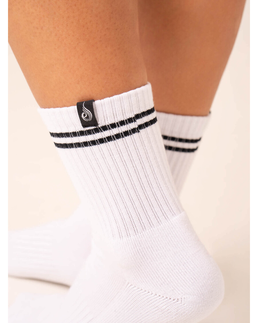 Ryderwear Stripe Crew Socks - White/Green