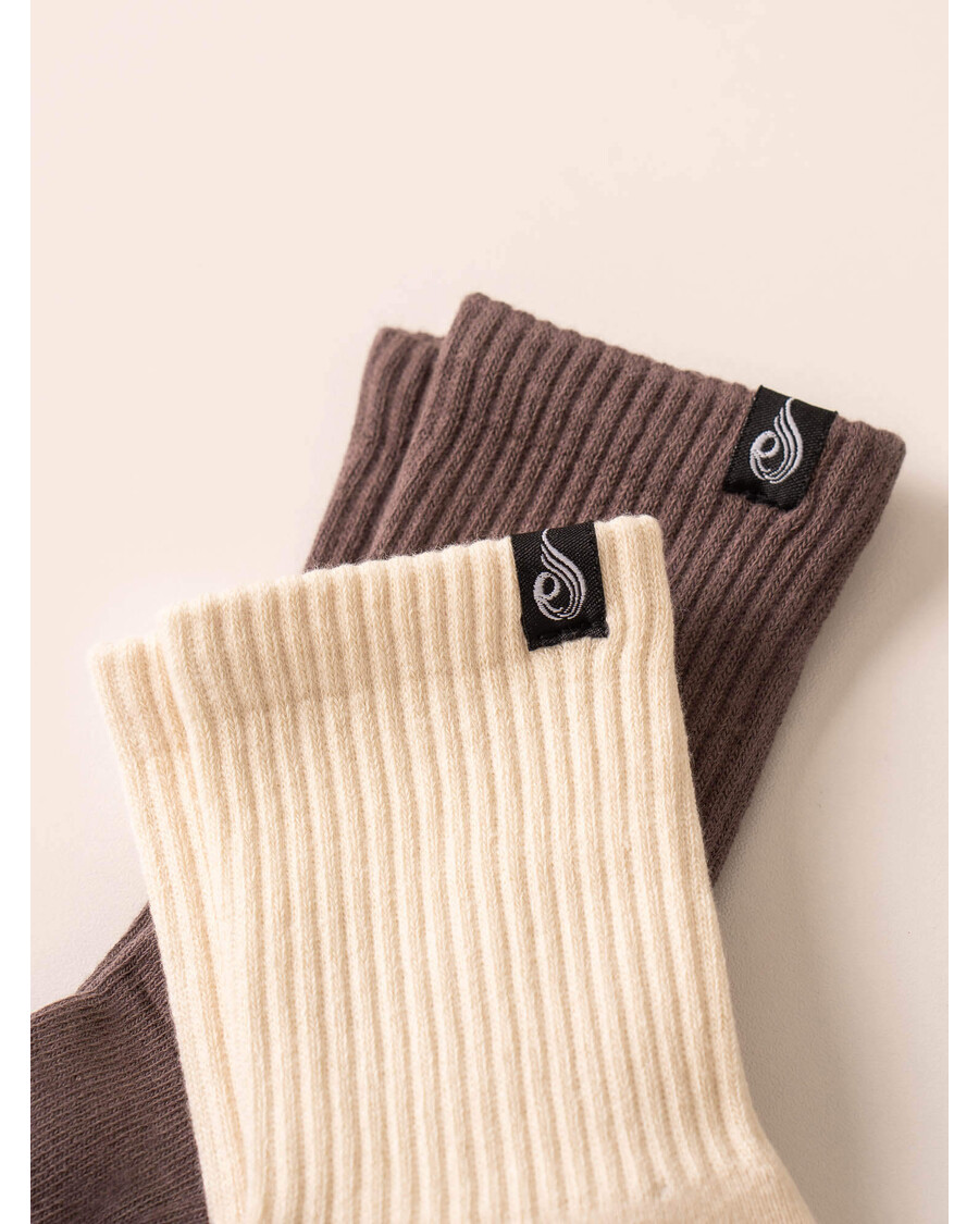 Ryderwear Crew Socks - Vanilla/Taupe