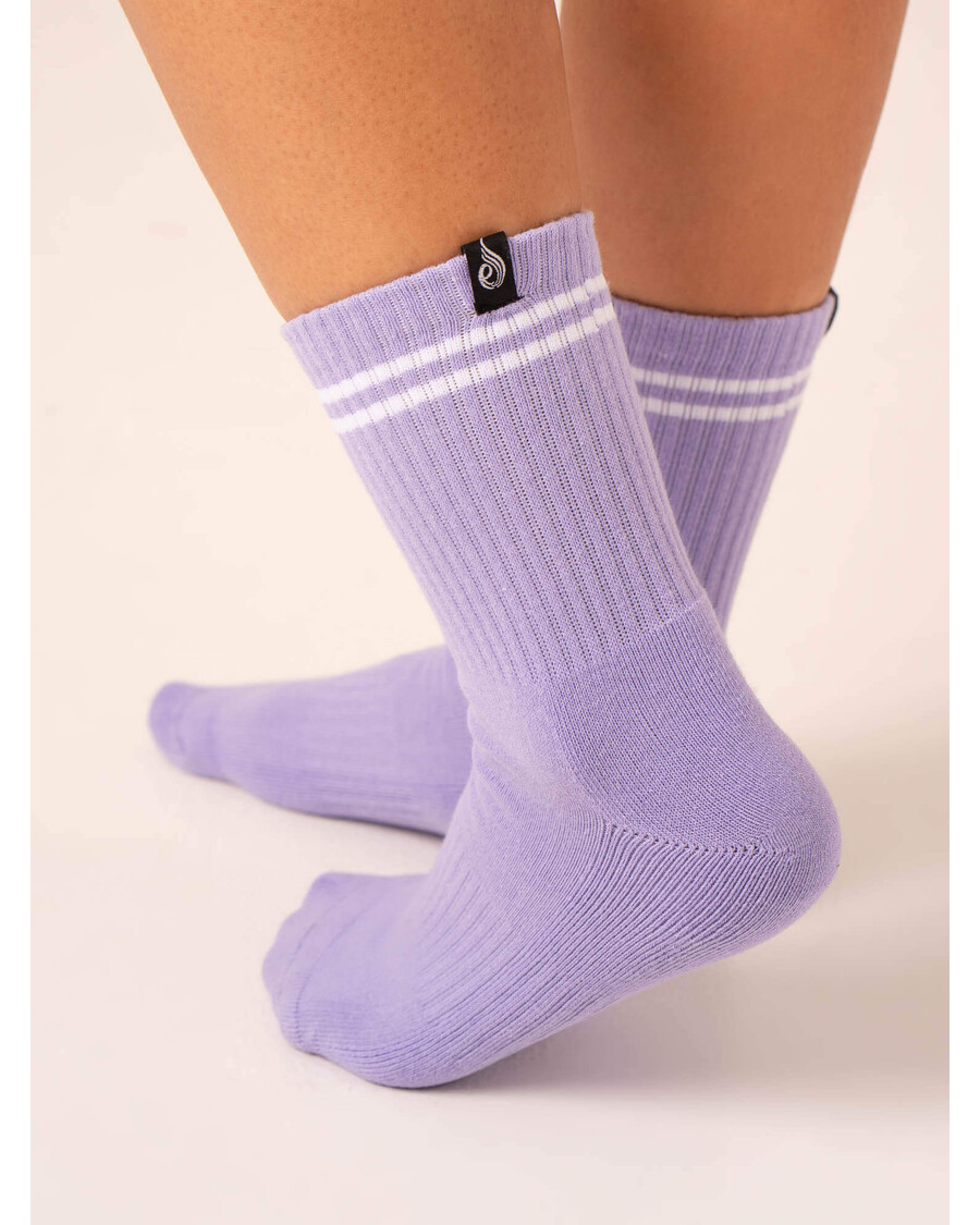 Ryderwear Stripe Crew Zokni - Csípős Rózsaszín/levendula