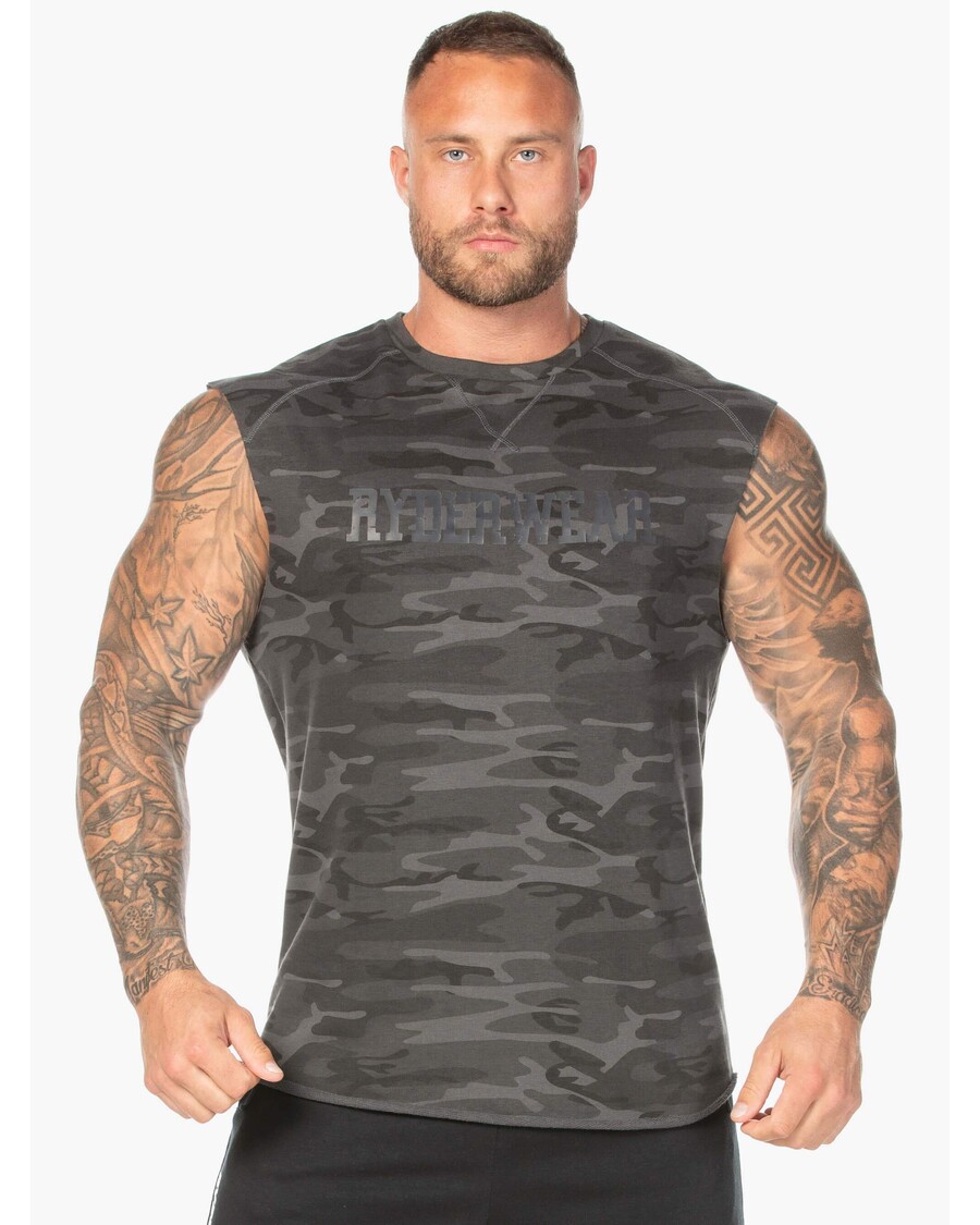 Ryderwear Camo Fleece Tank - Black Camo