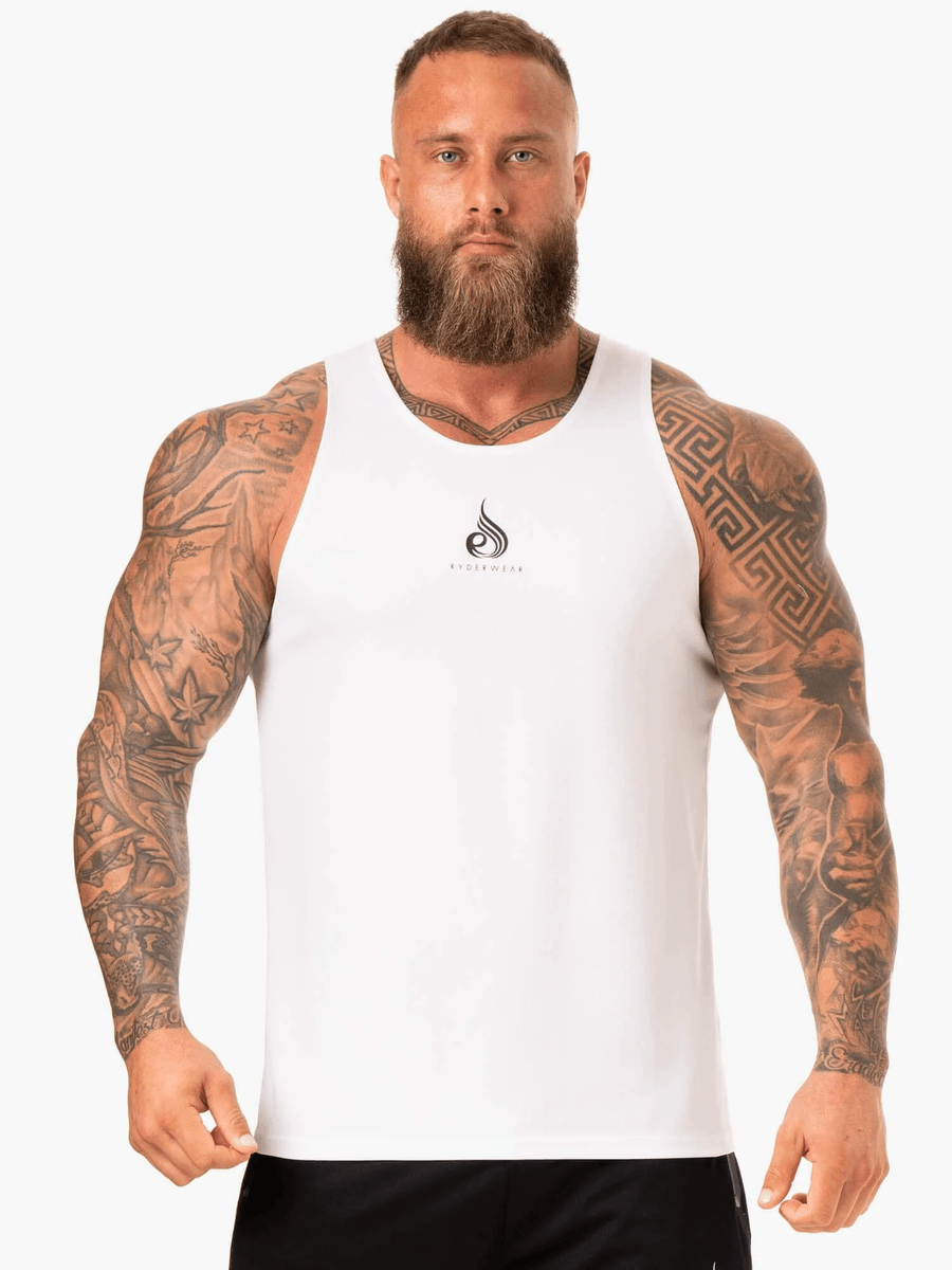 Ryderwear Heighten Mesh Regular Tank - White