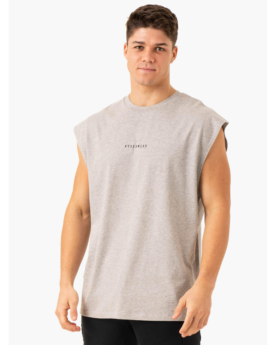 Ryderwear Pursuit Wide Cut Tank - Light Grey Marl