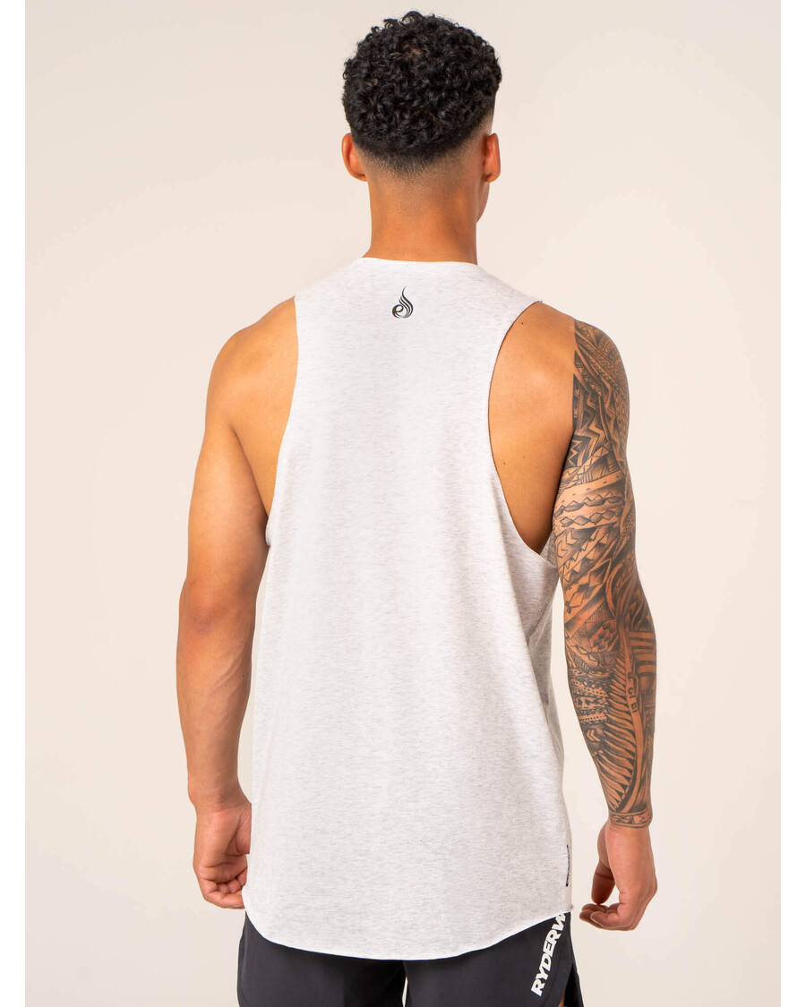 Ryderwear Emerge Drop Armhole Tank - Snow Grey Marl
