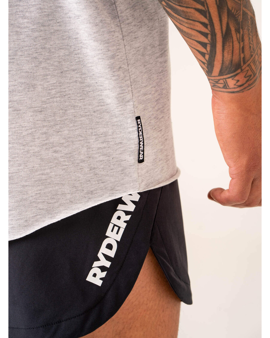 Ryderwear Emerge Drop Armhole Tank - Snow Grey Marl