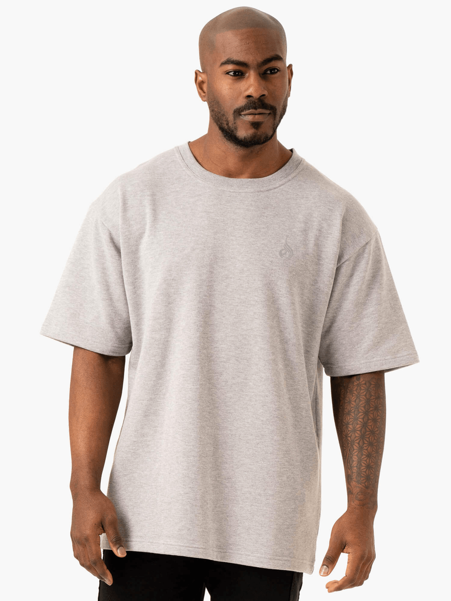 Ryderwear Throwback Oversized Fleece T-Shirt - Grey Marl