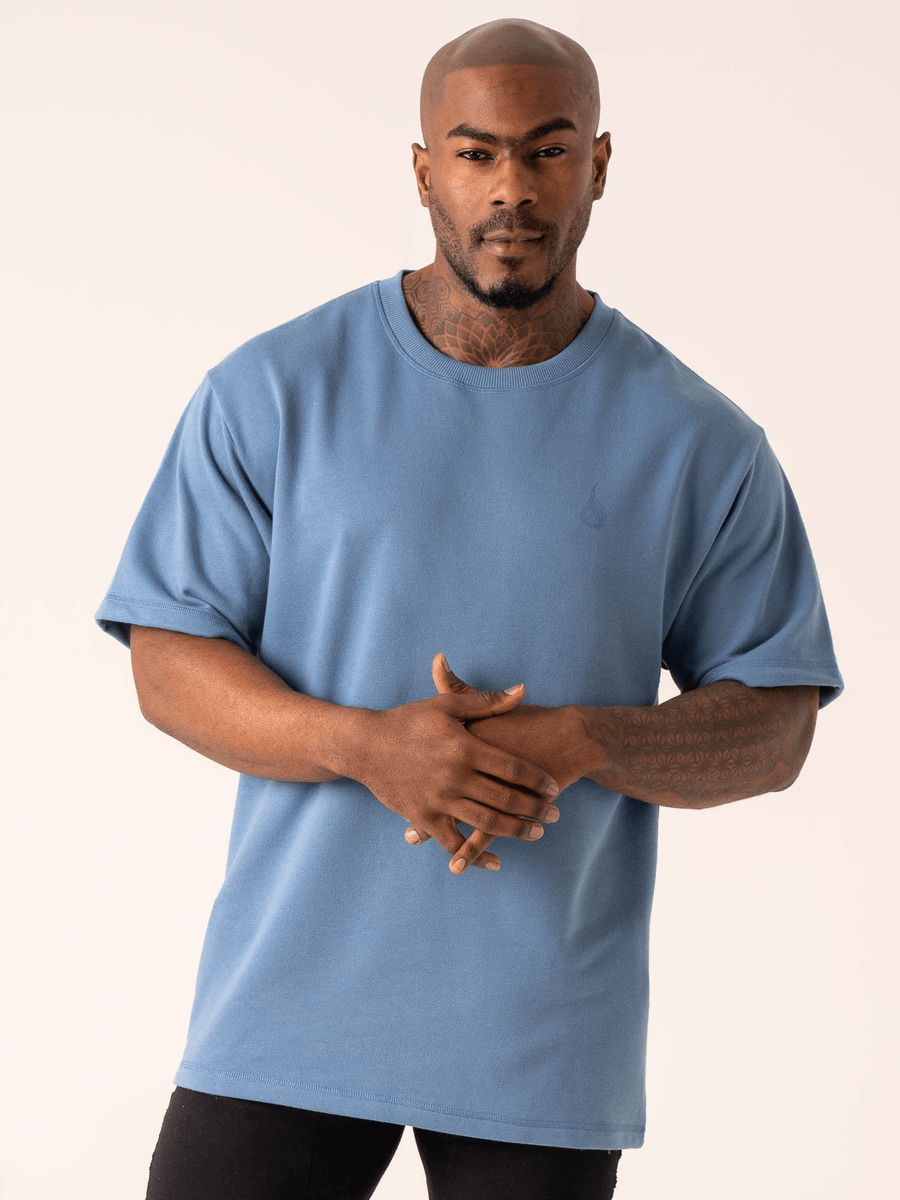 Ryderwear Throwback Oversized Fleece T-Shirt - Denim Blue
