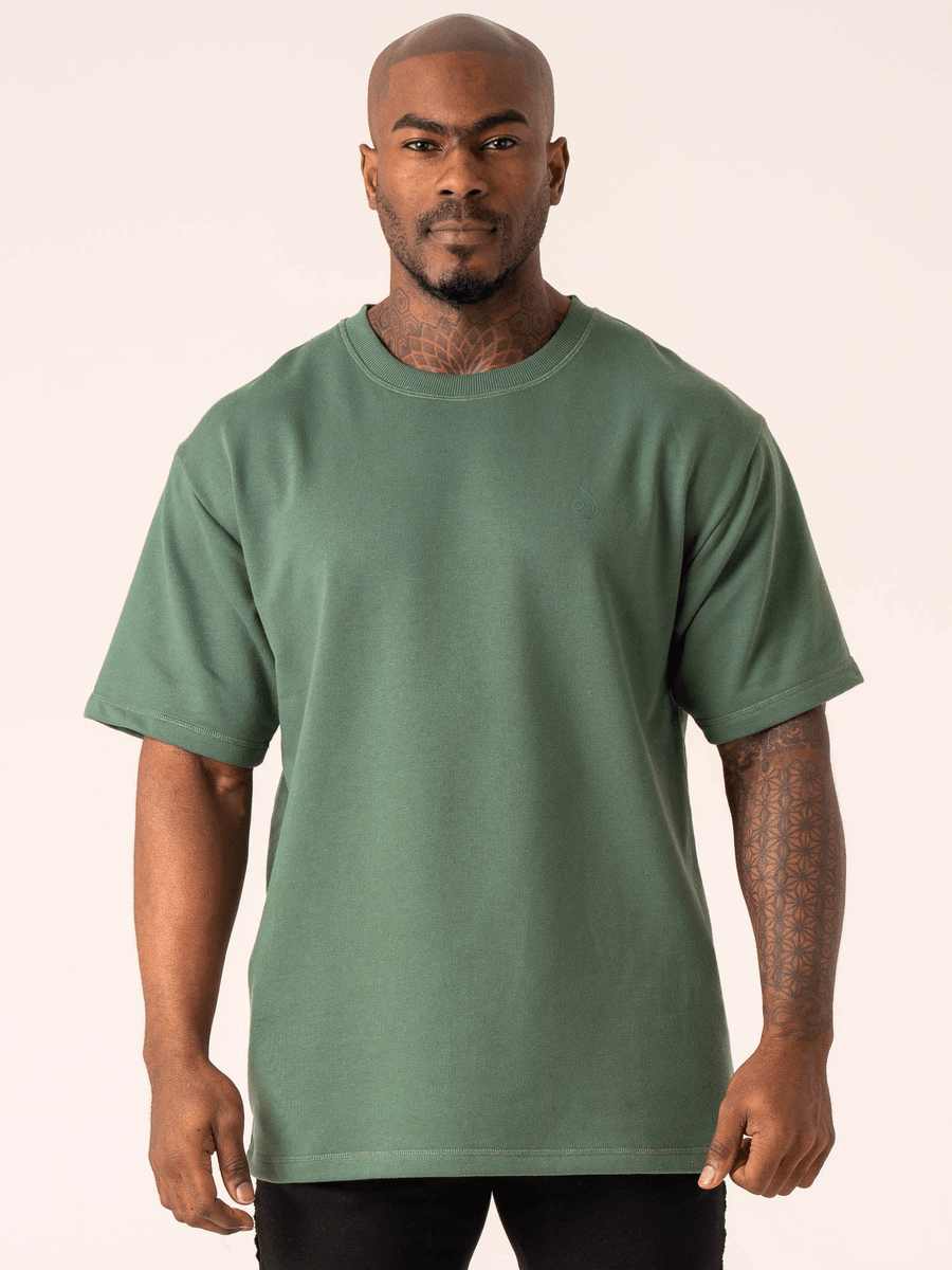 Ryderwear Throwback Oversized Fleece T-Shirt - Fern Green