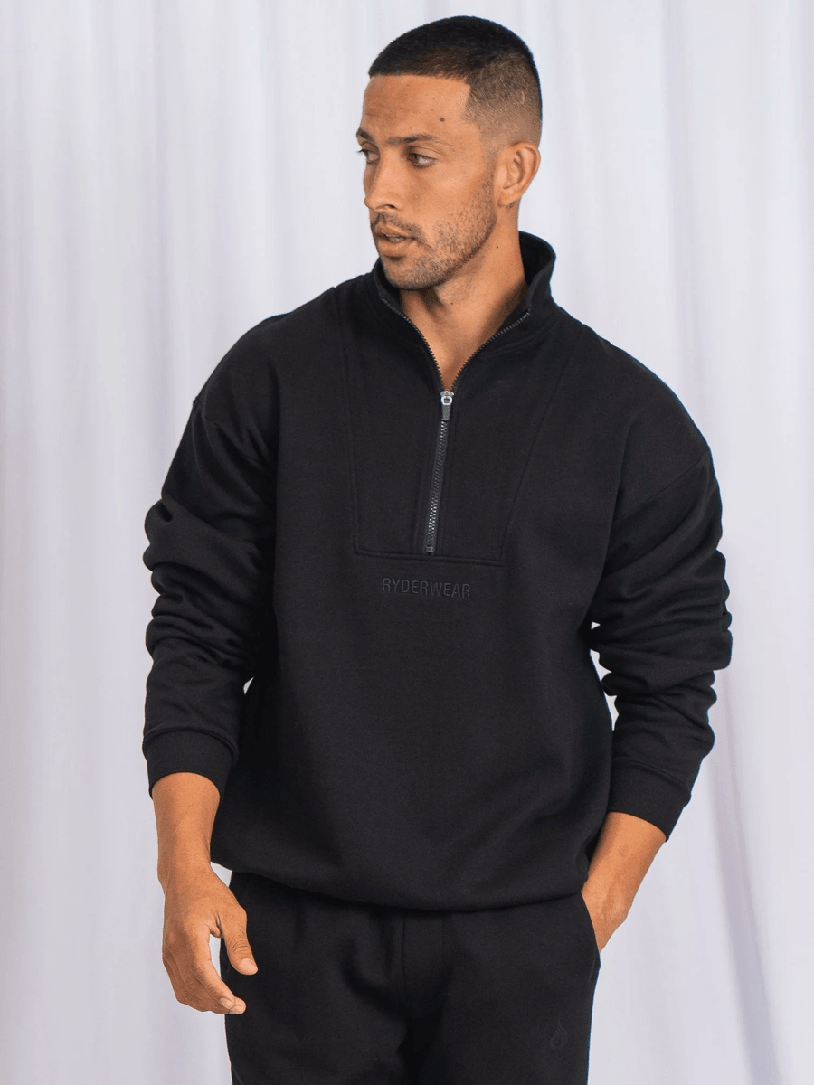 Ryderwear Unisex Half Zip Jumper - Black