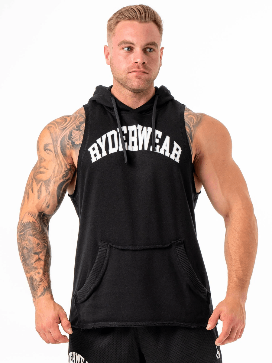 Ryderwear Collegiate Sleeveless Hoodie - Black