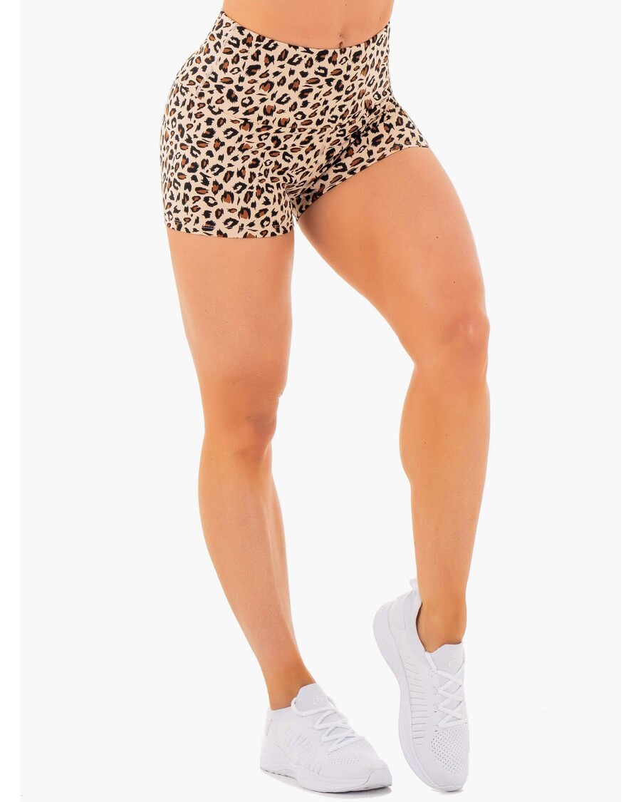 Ryderwear Adapt High Waisted Scrunch Shorts - Nude Leopard