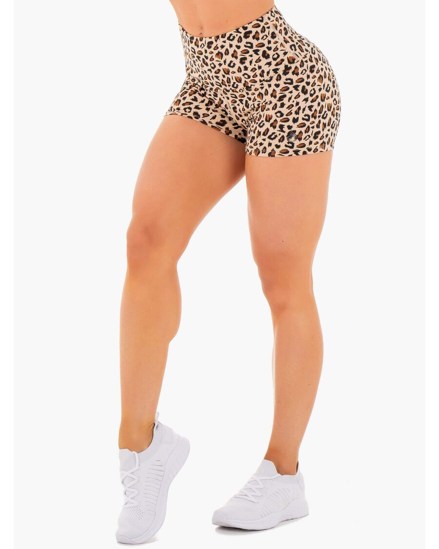 Ryderwear Adapt High Waisted Scrunch Shorts - Nude Leopard