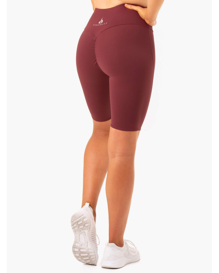 Ryderwear Staples Scrunch Bum Bike Shorts - Burgundy