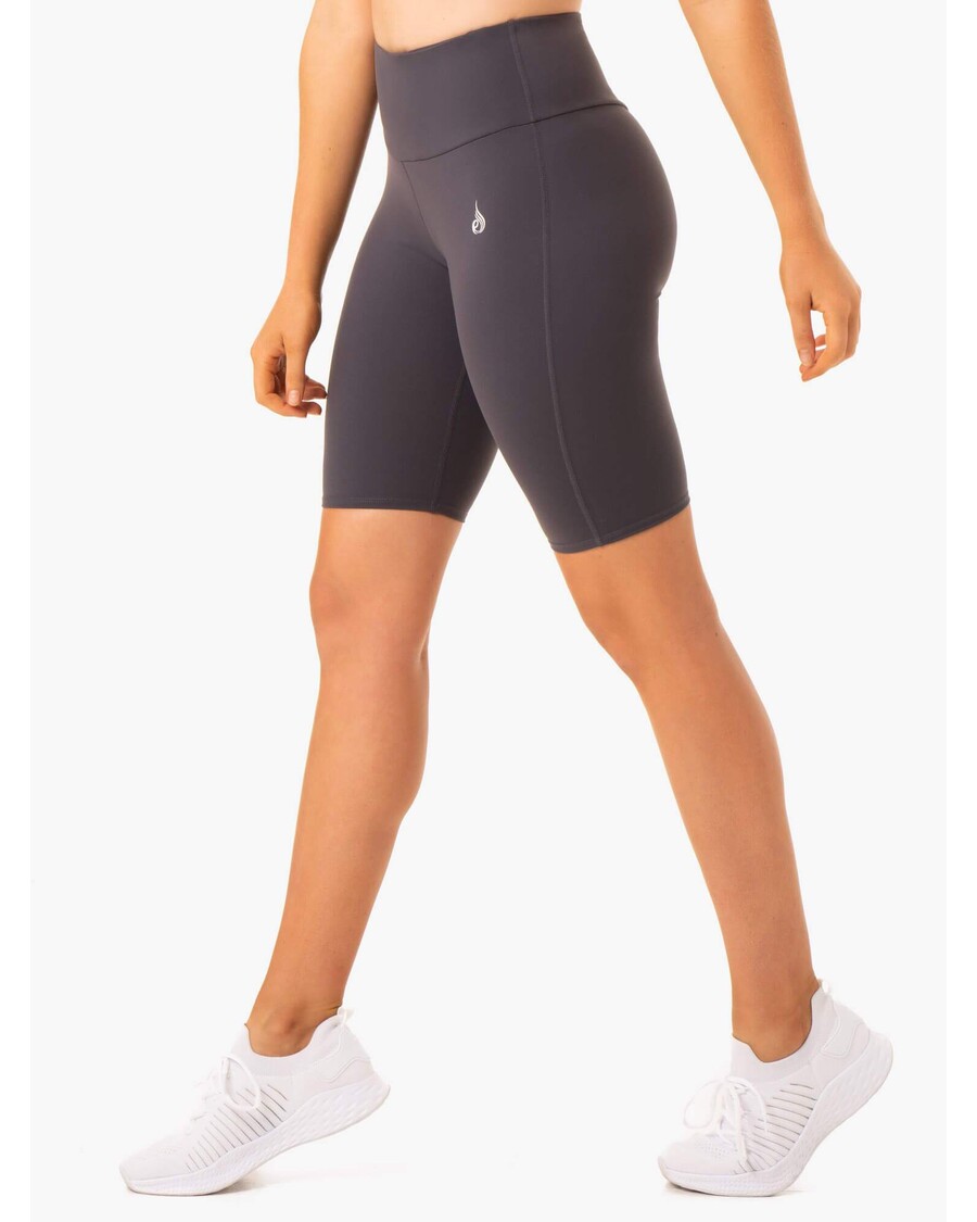 Ryderwear Zımba Telleri Kırışık Bel Bisiklet şortu - Kömür Rengi