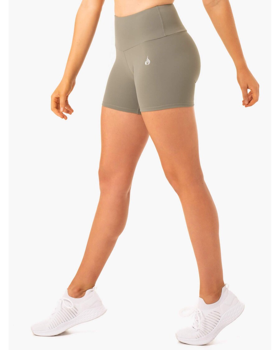Ryderwear Staples Scrunch Bum Mid Length Shorts - Khaki