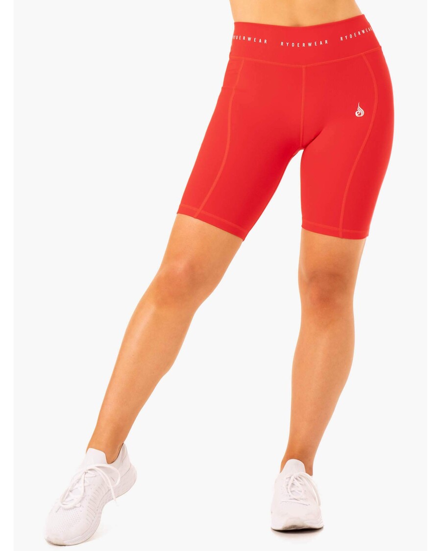 Ryderwear Reflex High Waisted Bike Shorts - Red