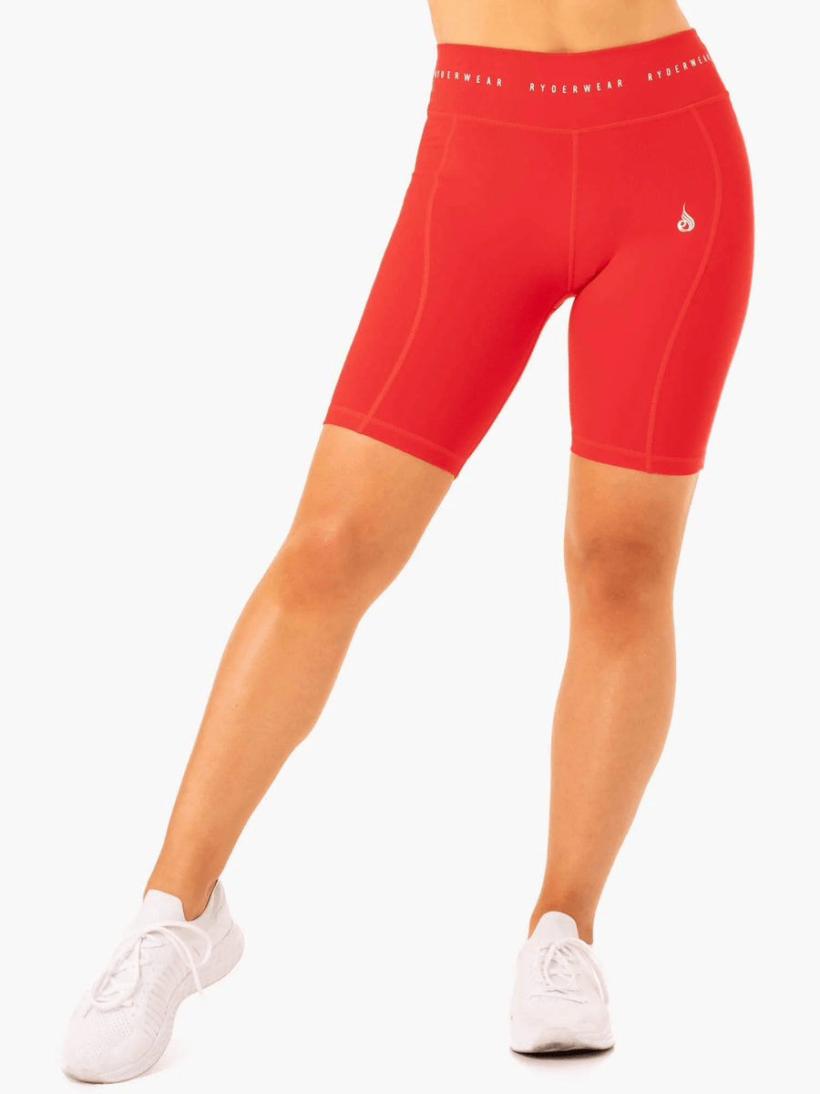 Ryderwear Reflex High Waisted Bike Shorts - Red