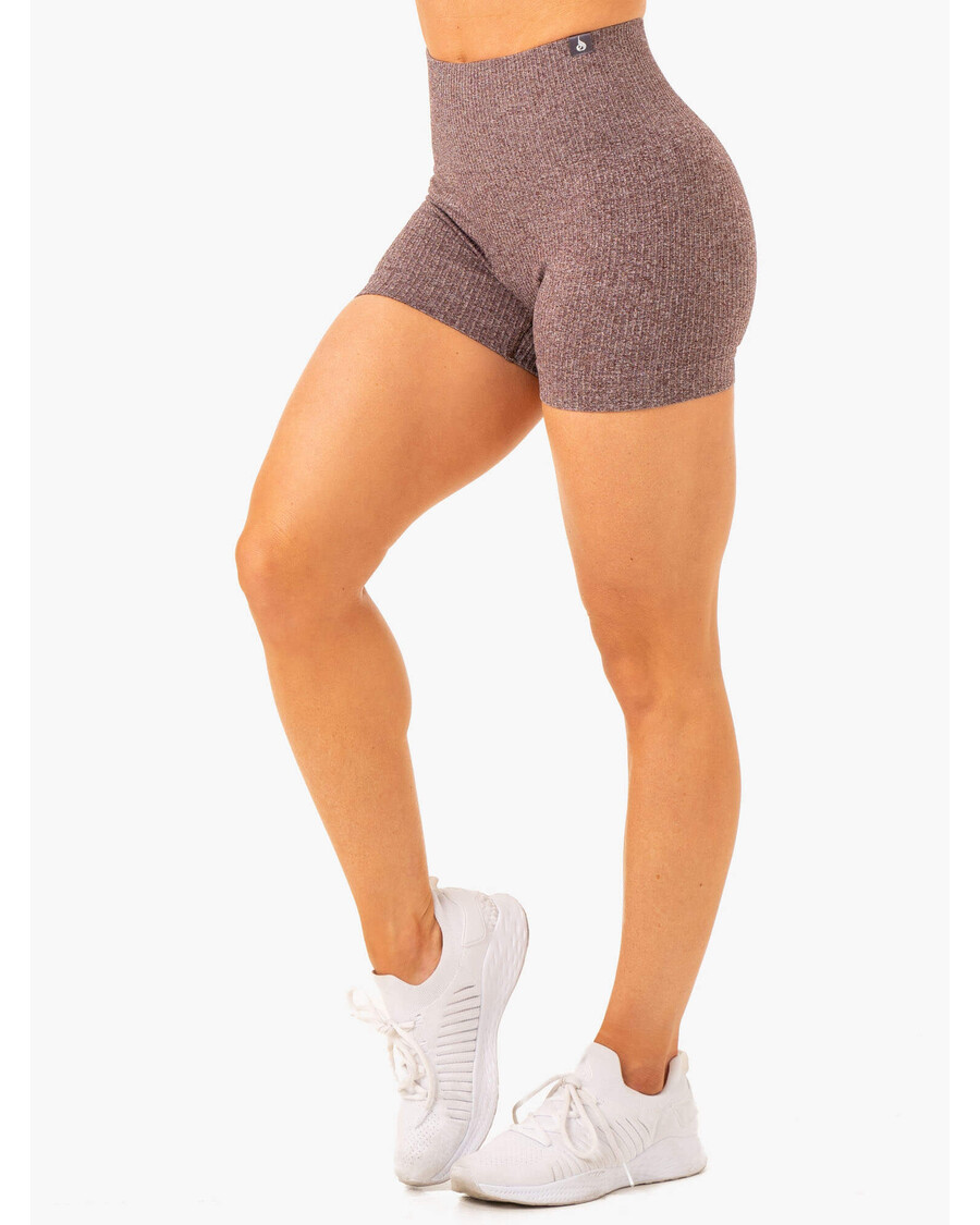 Ryderwear Rib Sømløse Shorts - Sjokolade Mergel
