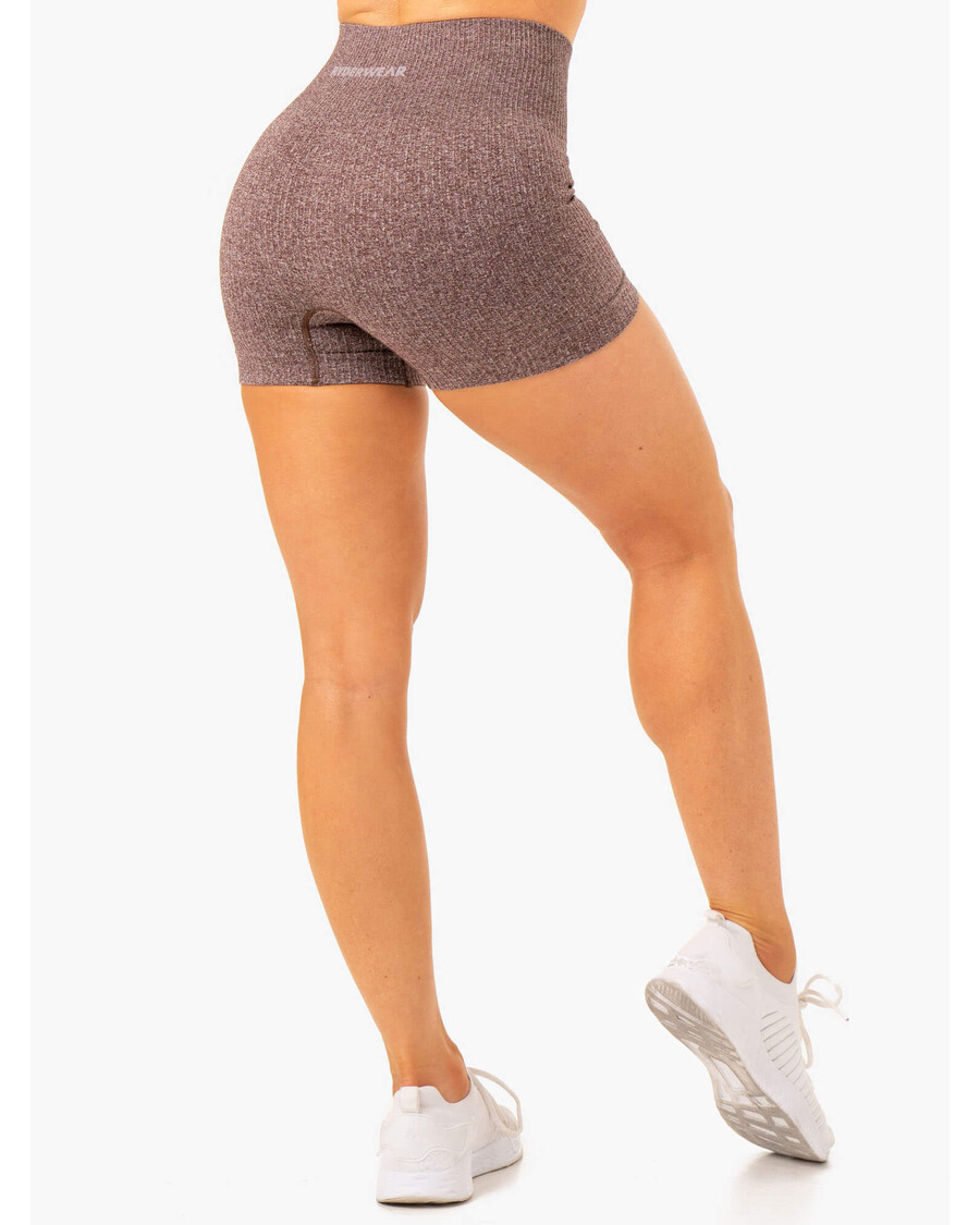 Ryderwear Rib Sømløse Shorts - Sjokolade Mergel