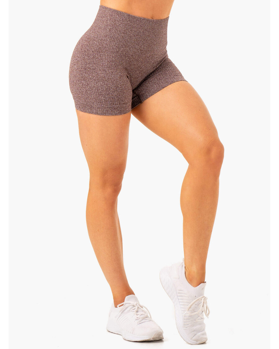 Ryderwear Rib Sømløse Shorts - Sjokolade Mergel