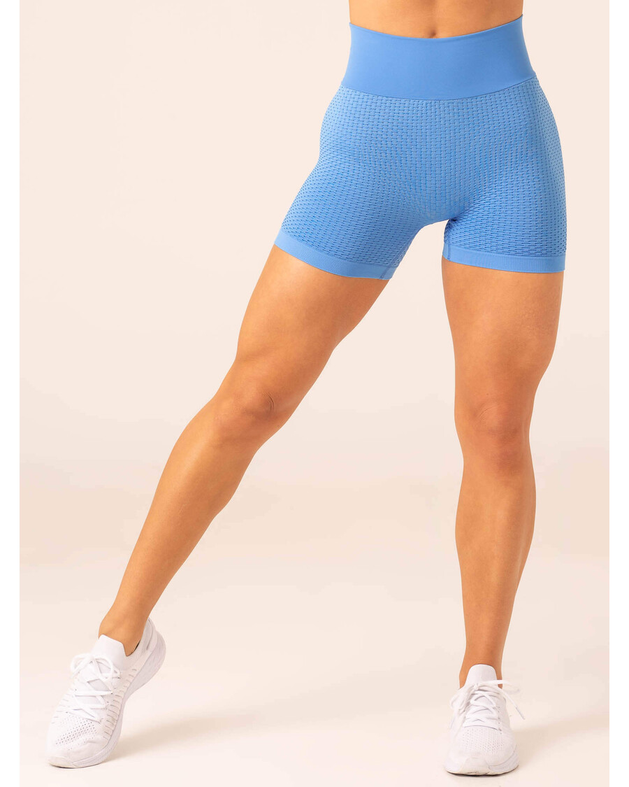 Ryderwear Honeycomb Scrunch Seamless Shorts - Bright Blue