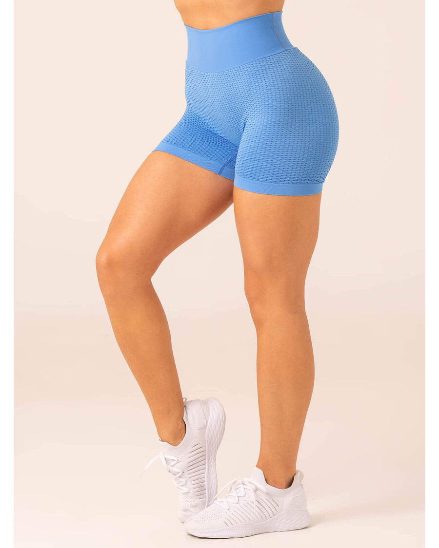 Ryderwear Honeycomb Scrunch Seamless Shorts - Bright Blue