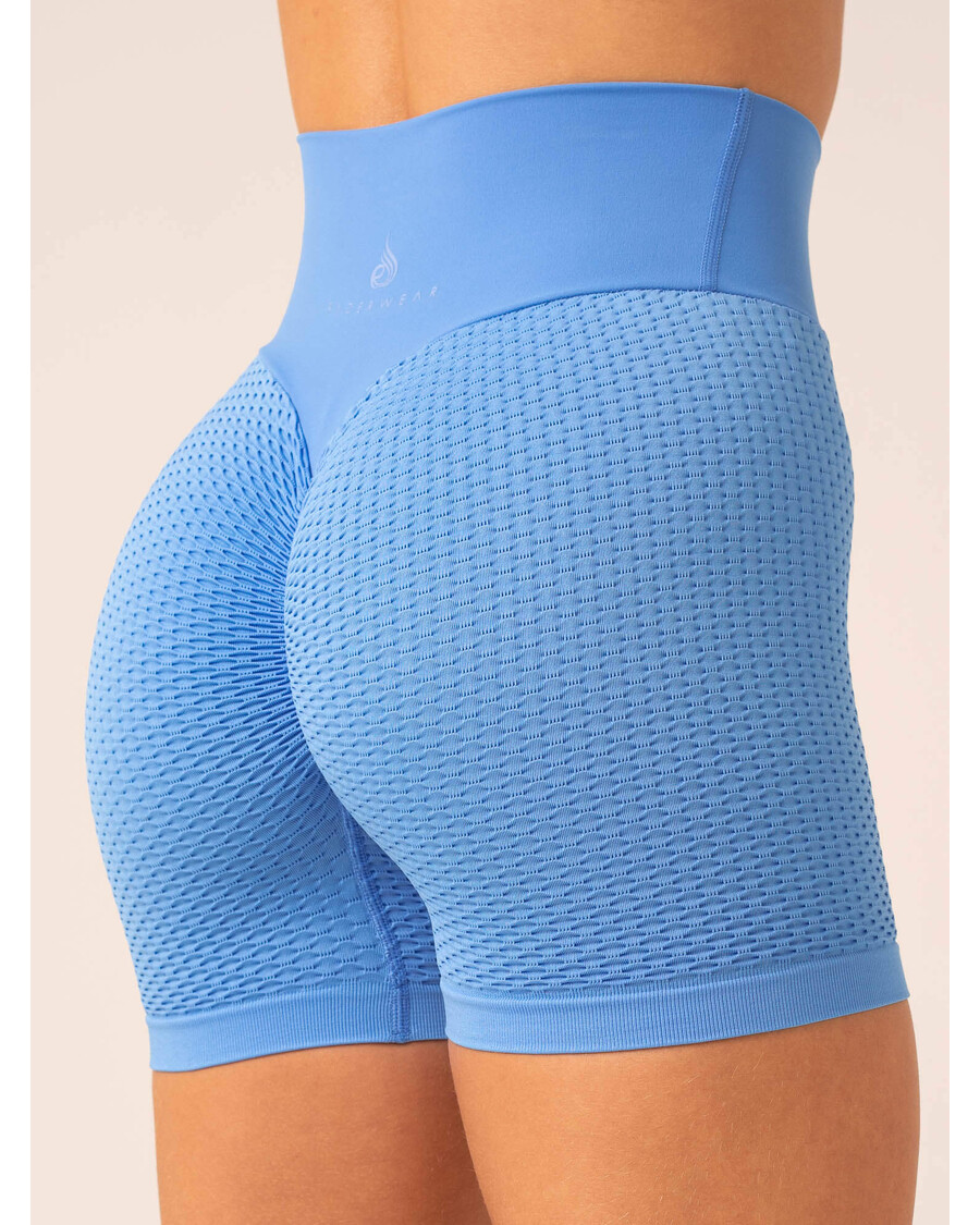 Ryderwear Honeycomb Scrunch Seamless Shorts - Bright Blue