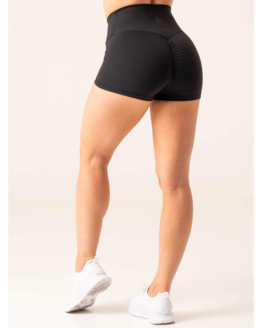 Ryderwear Momentum Cross Over Scrunch Booty Shorts - Black