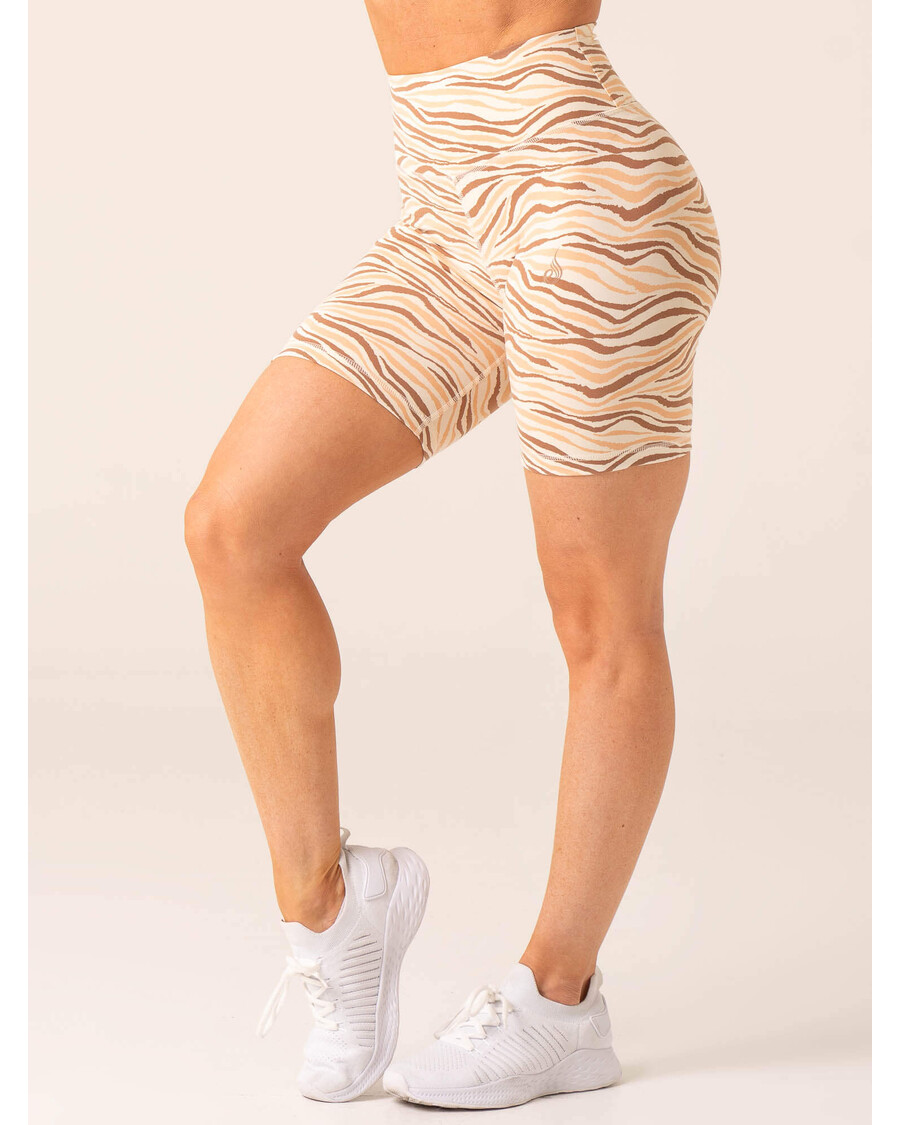 Ryderwear Unstoppable High Waisted Scrunch Shorts - Vanilla Zebra