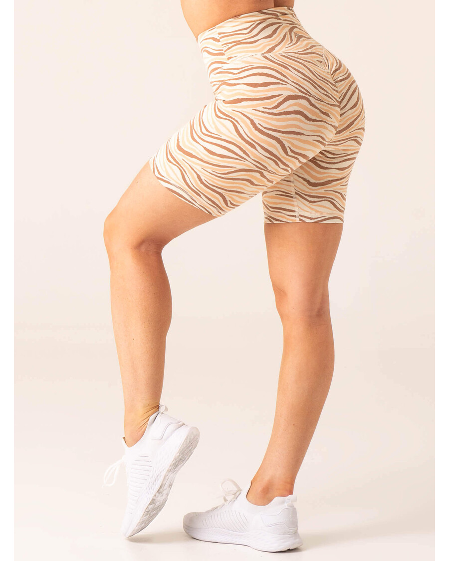 Ryderwear Unstoppable High Waisted Scrunch Shorts - Vanilla Zebra